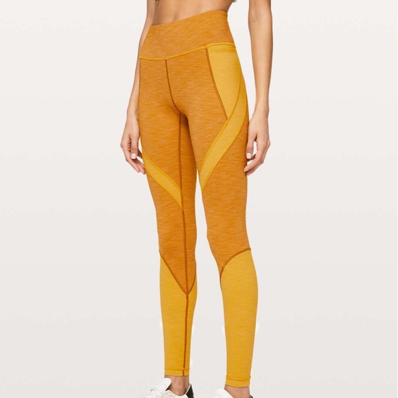lululemon athletica Pants - Lululemon Early Extension High-Rise Tight - Heathered Fools Gold/Honey Lemon